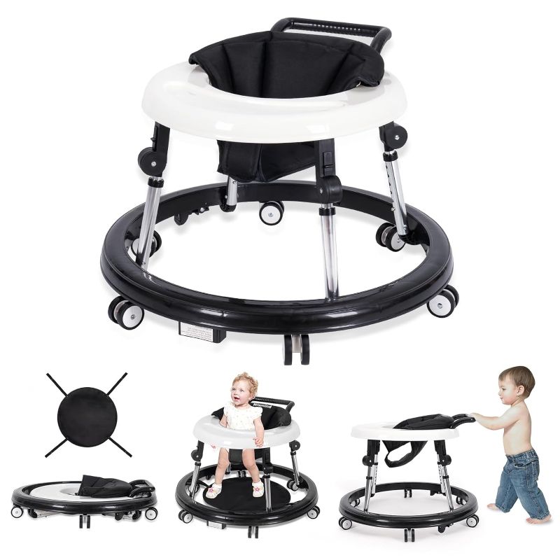 Photo 1 of Baby Walker Foldable with 9 Adjustable Heights, Baby Walkers and Activity Center for Boys Girls Babies 7-18 Months, Baby Walker with Wheels