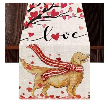 Photo 1 of (5) pack bundle
ARKENY Mothers Day Table Runner 13x72 Inches,Dog Heart Seasonal Farmhouse Burlap Indoor Kitchen Anniversary Wedding Dining Valentines Table Decorations for Home Party AT341-72