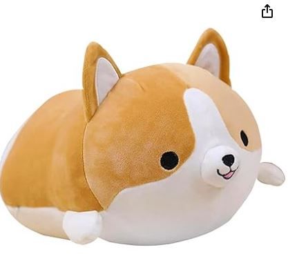 Photo 1 of Fortuning's JDS 13.7”/35cm Corgi Plush Cute Pillow Dog Plush Kawaii Plush Cute Stuffed Animal Plush Pillows Corgi Stuffed Animal Plush Dog,Stuffed Animals for Girls Birthday,Brown