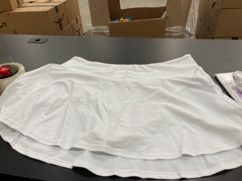 Photo 1 of BALEAF Women's High Waisted Tennis Skirts Tummy Control Pleated Golf Skorts Skirts for Women with Shorts Pockets XX-Large White