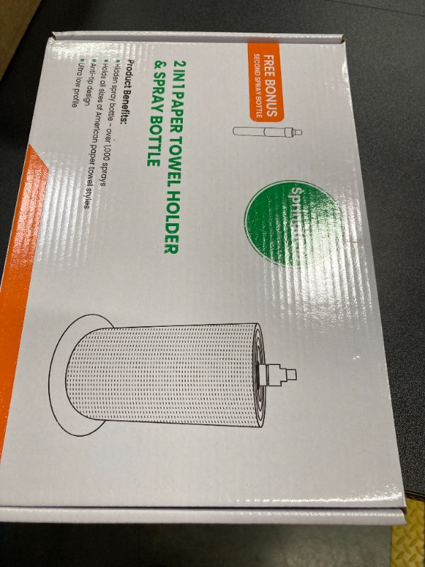 Photo 1 of 2 in 1 Paper Towel Holder with Spray Bottle Center, Black Paper Towel Holder Countertop, Kitchen Spray Paper Towel Holder, Camping Paper Towel Holder, Bathroom Must Have