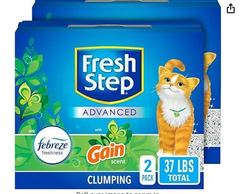 Photo 1 of Fresh Step Advanced Refreshing Gain Scented Clumping Clay Cat Litter, 18.5-lb box, 2 pack