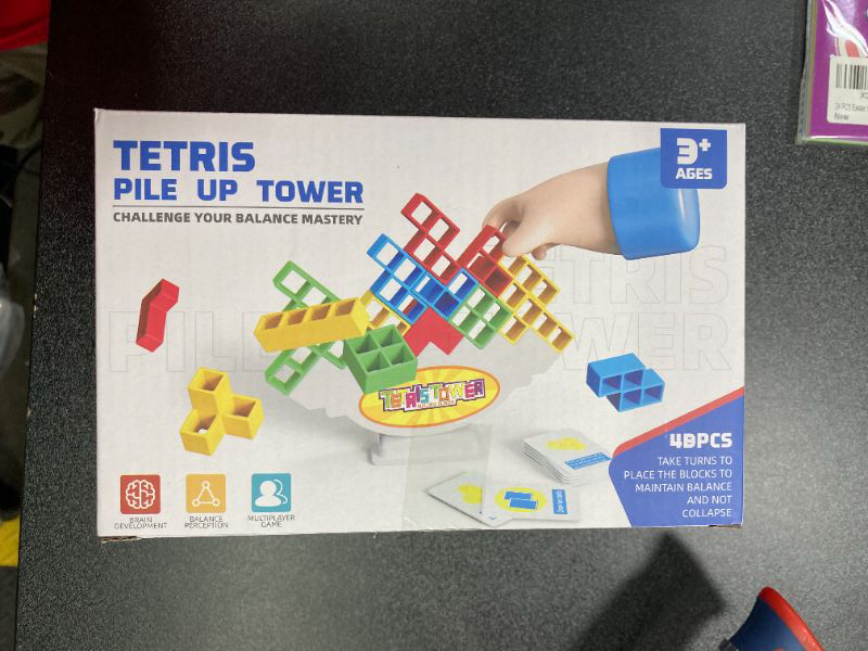 Photo 3 of Tetra Tower Game-48 PCS Stacking Building Block Game,Family Board Game for Kids & Adults?Tetris Tower Game?Perfect for Family Games, Parties?Travel 48 PCS+22 Card