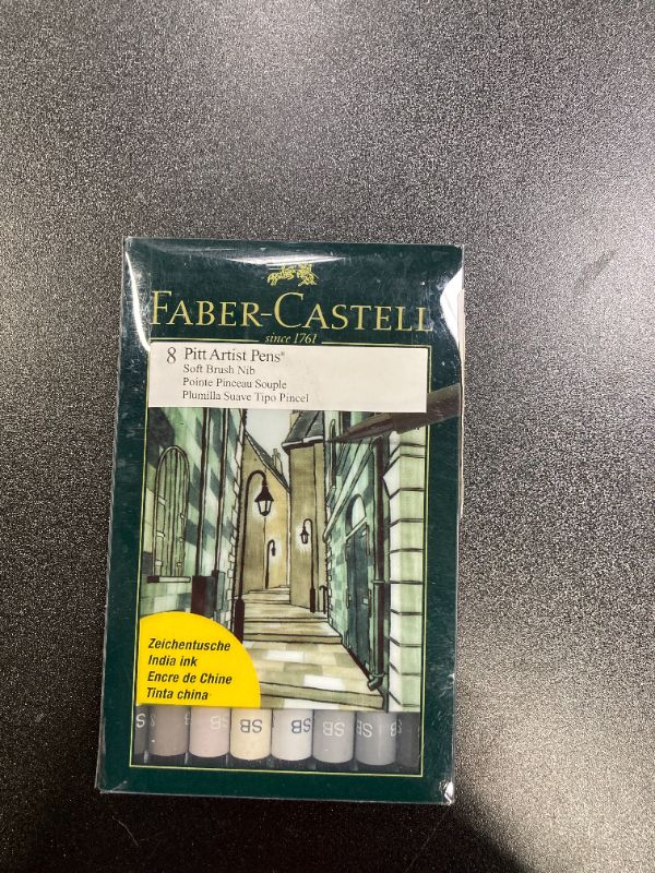 Photo 2 of Faber-Castell India Ink PITT Artist Pen Soft Brush Set, 8 Pieces