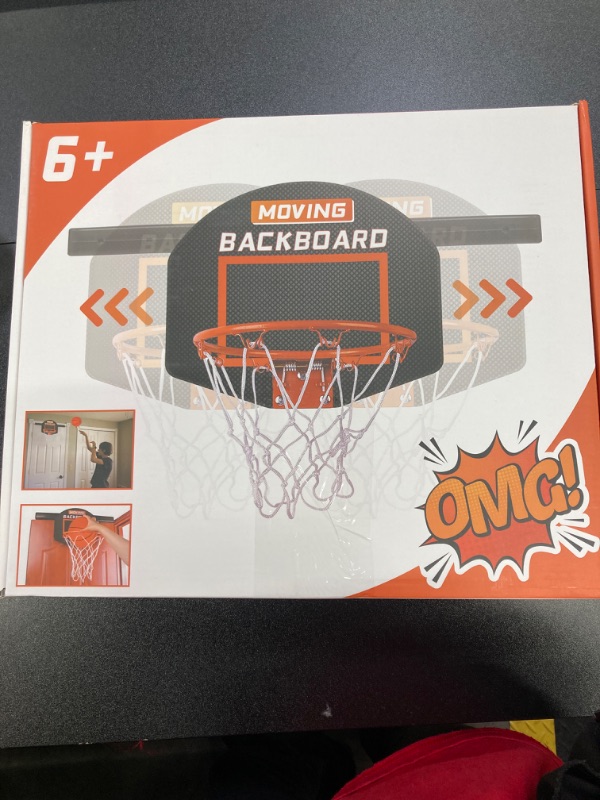 Photo 3 of Moving Basketball Hoop Indoor for Kids and Adults, Pro Mini Basketball Hoop Over The Door with 3 Balls&2 Air Pump, Toys for Boys Girls Age 6 7 8 9 10 11 12+ Year Old