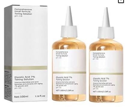 Photo 1 of 2 PCS Glycolic Acid Toning Solution, Glycolic Acid 7% Toning Resurfacing Solution for Blemishes and Acne, Facial Exfoliation Astringe Pores (100ML/3.38 fl.oz)
3 pack bundle