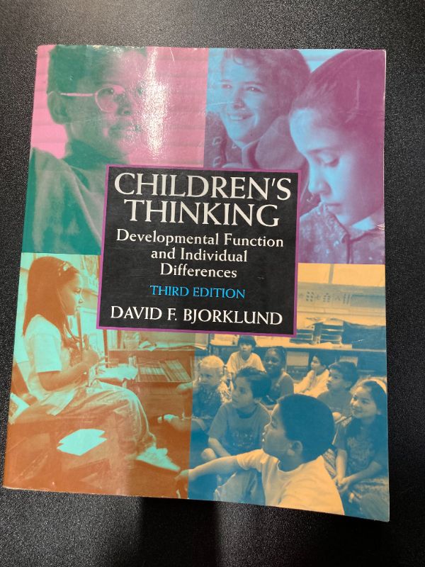 Photo 2 of Children's Thinking: Developmental Function and Individual Differences