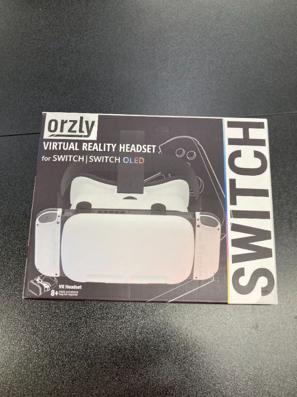 Photo 2 of Orzly VR Headset Designed for Nintendo Switch & Switch OLED Console with Adjustable Lens for a Virtual Reality Gaming Experience and for Labo VR - White - Gift Boxed Edition