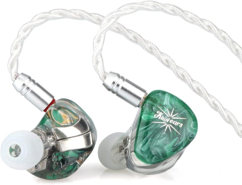 Photo 1 of Linsoul Kiwi Ears Orchestra Lite Performance Custom 8BA in-Ear Monitor IEM with Detachable 4-core 7N Oxygen-Free Copper OFC Cable, Handcrafts Faceplate for Audiophile Studio Musician (Green)