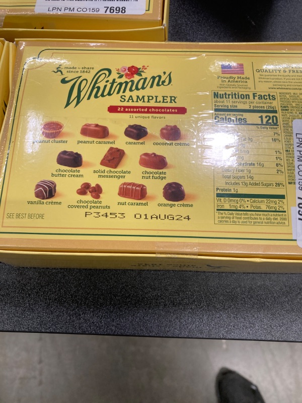 Photo 2 of 3 boxes
Whitman's Sampler Assorted Chocolates, 10 Ounce (22 Pieces)