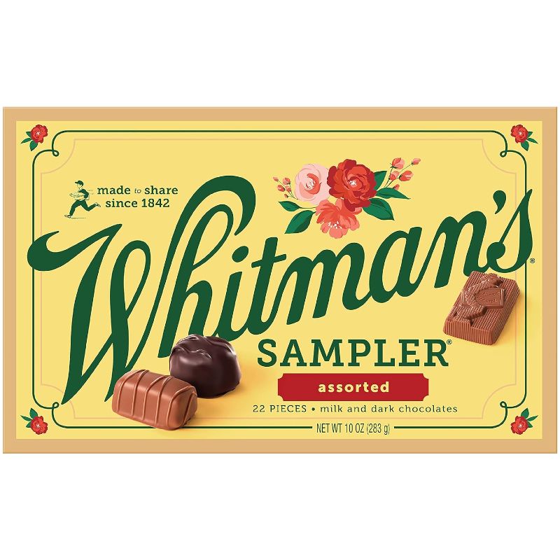 Photo 1 of 3 boxes
Whitman's Sampler Assorted Chocolates, 10 Ounce (22 Pieces)