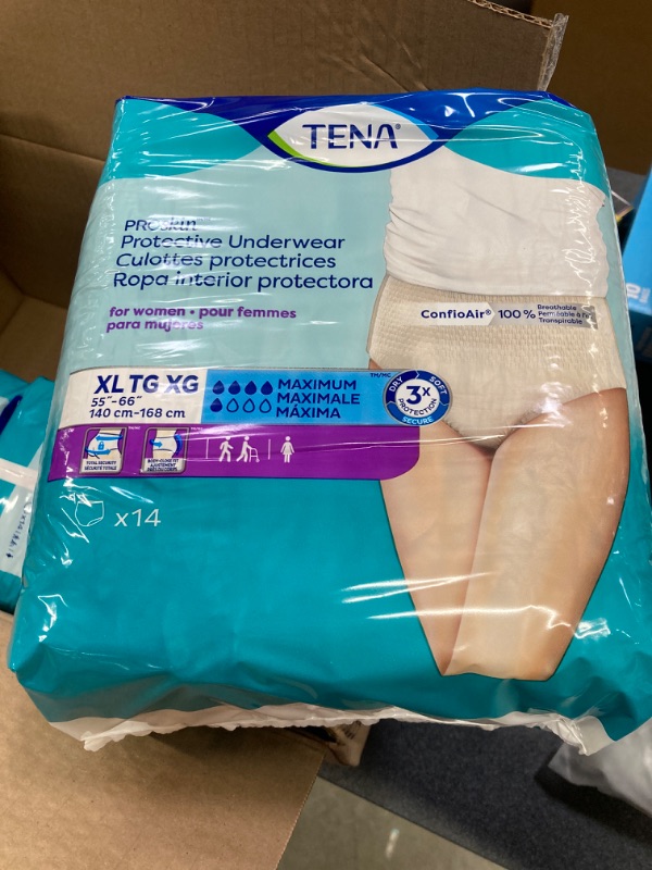 Photo 2 of 4 pack
Female Adult Absorbent Underwear TENA ProSkin Pull On X-Large Disposable Moderate Absorbency Bag of 14