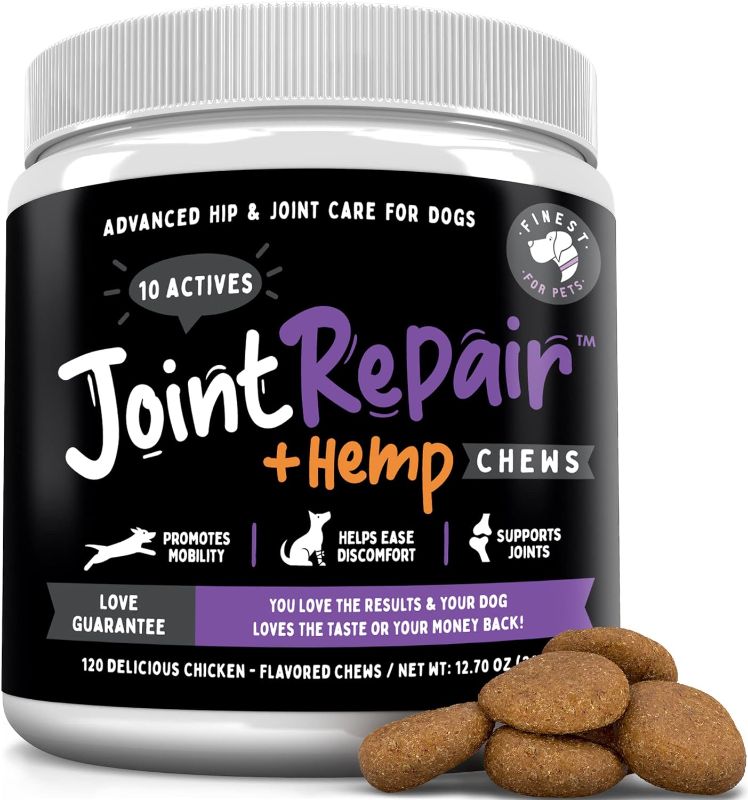 Photo 1 of Advanced  Repair + Hemp Hip & Joint Health Supplement for Dogs - Relieves Arthritis, Pain & Inflammation, Improve Mobility, Extra Strength Soft Chew Treats with Glucosamine, Chondroitin & MSM