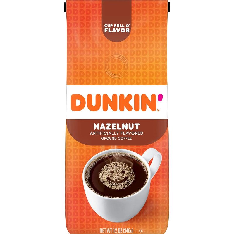 Photo 2 of Coffee bundle 4 items
3 Premium Roast K-Cup Pods, 24 Count each/ 
1 Dunkin' Hazelnut Flavored Ground Coffee, 12 Ounce