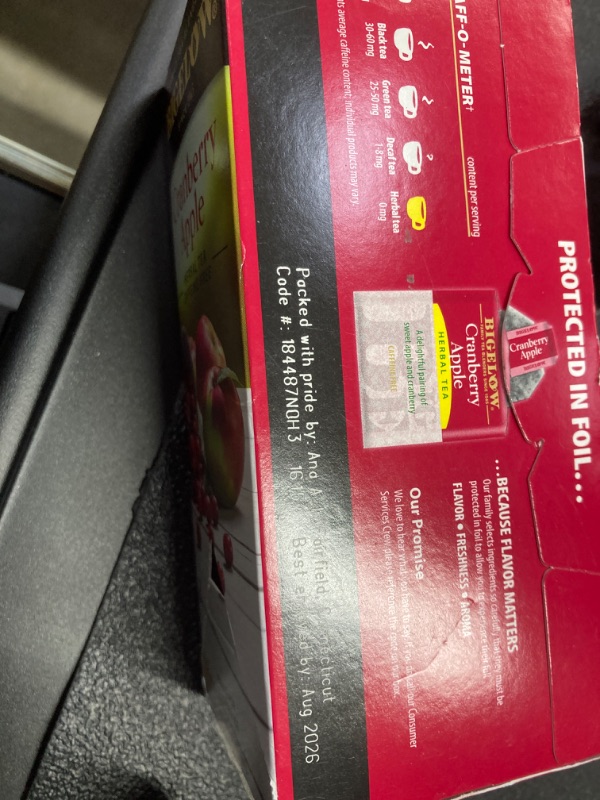 Photo 1 of Bigelow Cranberry Apple Herbal Tea Bags 28-Count Box (Pack of 1) Cranberry Apple Hibiscus Flavored Herbal Tea Bags All Natural Non-GMO
