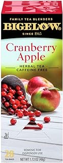 Photo 1 of Bigelow Cranberry Apple Herbal Tea Bags 28-Count Box (Pack of 1) Cranberry Apple Hibiscus Flavored Herbal Tea Bags All Natural Non-GMO