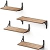 Photo 1 of AMADA HOMEFURNISHING Floating Shelves Wall Mounted Set of 4, Wood Shelves for Wall Décor, Rustic Storage Shelf, Wall Shelves for Bedroom, Bathroom, Living Room, Kitchen, Office
