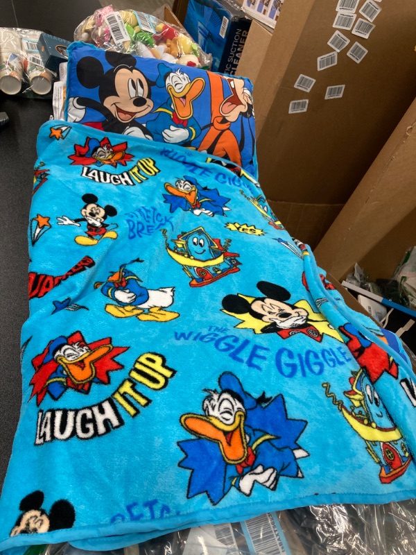 Photo 2 of Disney Mickey Mouse Funhouse Crew Blue, Red and Yellow, Funny, Donald Duck, and Goofy Toddler Nap Mat