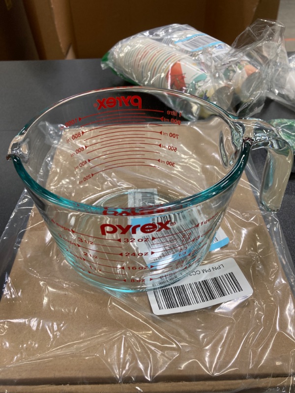 Photo 3 of 2 ITEM KITCHEN BUNDLE 
1) Pyrex 4-Cup Glass Measuring Cup For Baking and Cooking, Dishwasher, Freezer, Microwave, and Preheated Oven Safe, Essential Kitchen Tools Clear
2) Magnetic Acrylic Calendar for Fridge 8"X12" Acrylic Magnetic Dry Erase Board Clear 