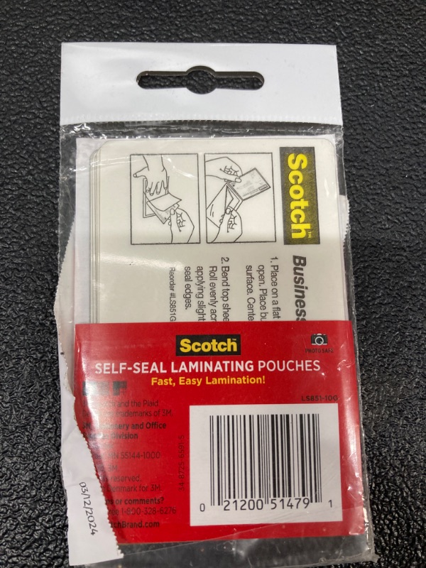 Photo 3 of Scotch Self-Sealing Laminating Pouch, 10 Sheets per Pack