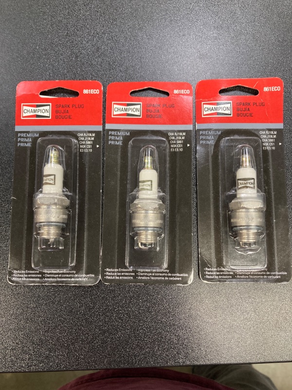Photo 1 of 3 Champion Spark Plugs 861ECO Spark Plug Engine Parts, Natural