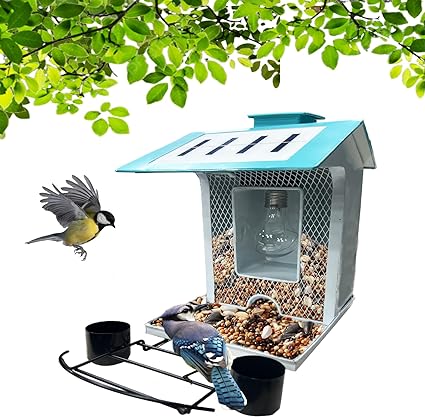 Photo 1 of ***SEE NOTES*** Solar Powered Bird Feeder with Lights, Outdoor Hanging Bird Feeder, Night Outdoor Lighting Bird Feeder, Garden and Courtyard Decoration for Bird Enthusiasts (Color-B)
