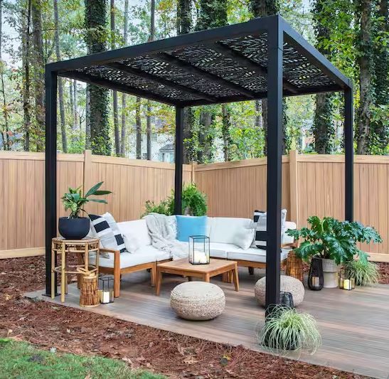 Photo 1 of Barrette Outdoor Living
8 ft. x 8 ft. Matte Black Aluminum Pergola