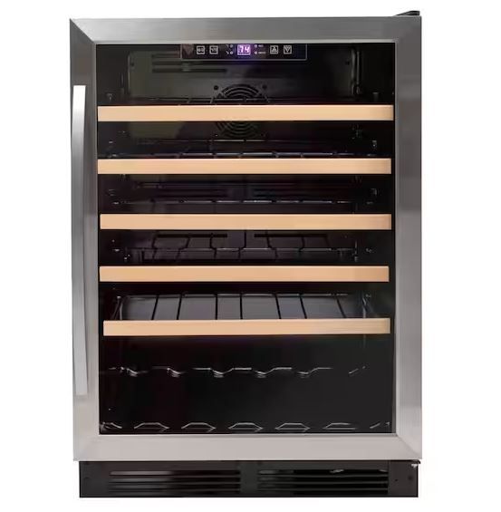 Photo 1 of 24 in. Width 51-Bottle Wine Cooler, Stainless Steel