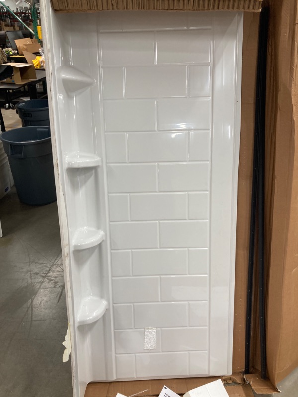 Photo 6 of American Standard
Ovation Curve 48 in. W x 72 in. H 3-Piece Glue Up Alcove Subway Tile Shower Walls in Arctic White