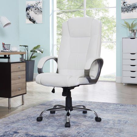 Photo 1 of Halle High Back Executive Office Chair with Armrests Lumbar Support Adjustable Height Swivel and Lumbar Support Premium Faux Leather Comfortable Off