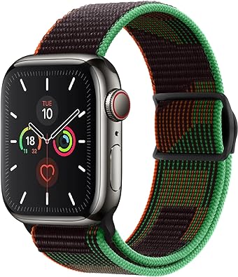 Photo 1 of Adjustable Nylon Sport Loop Band with Press-Lock Clasp for Apple Watch 38mm, 40mm, 41mm, 42mm, 44mm, 45mm, 49mm - Secure Replacement Wristband for iWatch Series 1/2/3/4/5/6/7/8/9, SE, Ultra