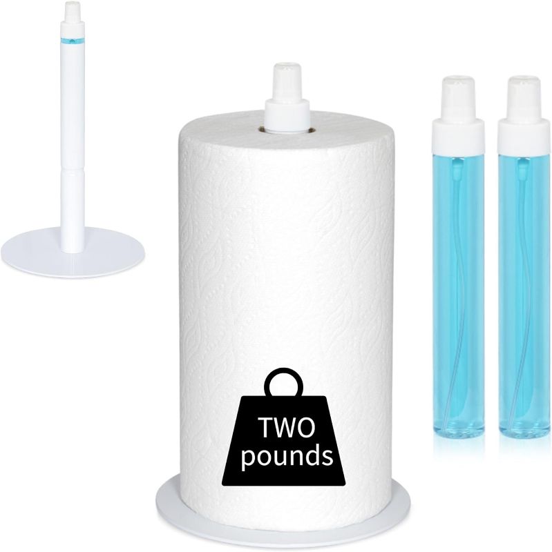 Photo 1 of 2 in 1 Paper Towel Holder with Spray Bottle Center, White Paper Towel Holder Countertop, Kitchen Paper Towel Holder, Bathroom Paper Towel Holder, Bathroom Must Have