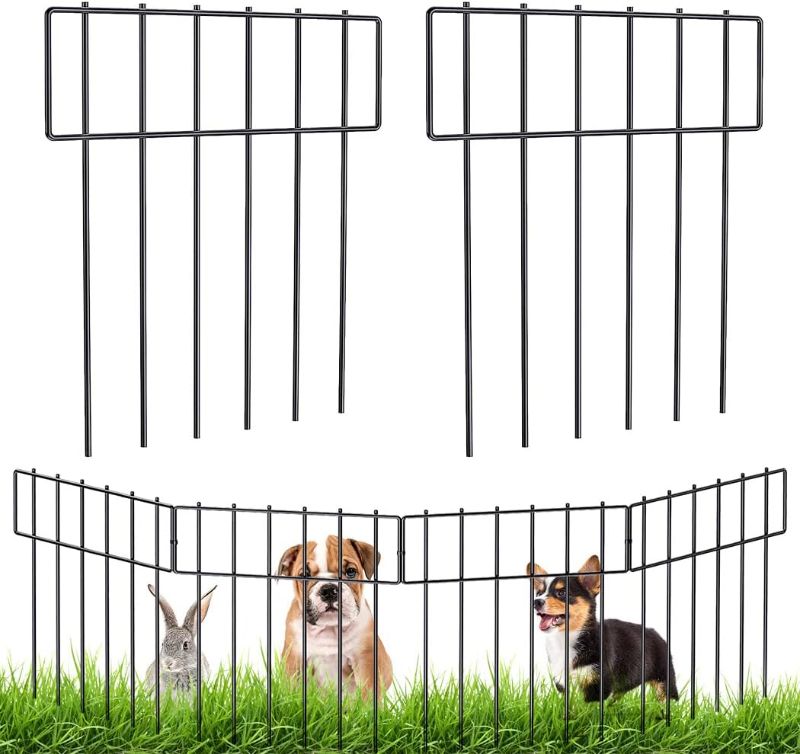 Photo 1 of 16 Pack Animal Barrier Fence: Decorative Garden Fence No Dig|Rustproof Metal Wire Fencing Border Animal Barrier for Dog Rabbits Ground Stakes Outdoor Yard
