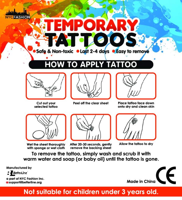 Photo 1 of 6 Cool Temporary Tattoos Assorted Styles and Body Art Designs - Fake Tattoos for Adults and Teens Tattoos for Arms Legs Shoulder or Back