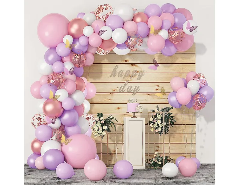 Photo 1 of Mermaid Birthday Decorations Balloon Arch - 125 Pcs Mermaid Party Supplies Balloon Garland Arch Kit, Pink Purple Mermaid Tail Balloon Arch For Mermaid Birthday Baby Shower Decorations Pink Mermaid-1