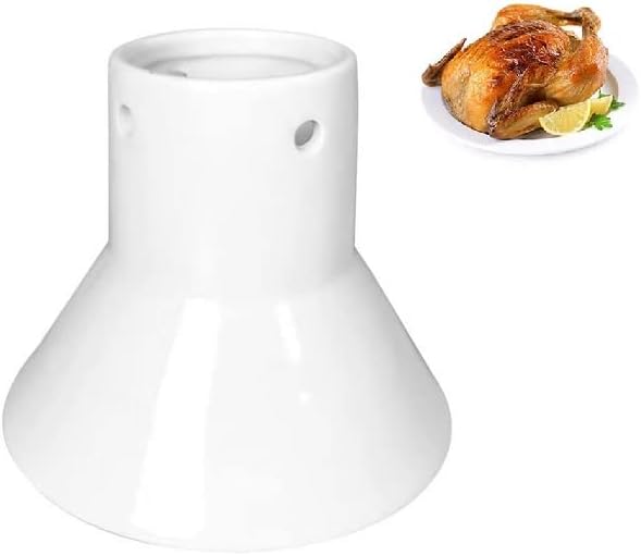 Photo 1 of Ceramic Chicken Roaster Rack Beer Can Chicken Stand Vertical Poultry Chicken Cooking BBQ Accessories (1 Pcs)