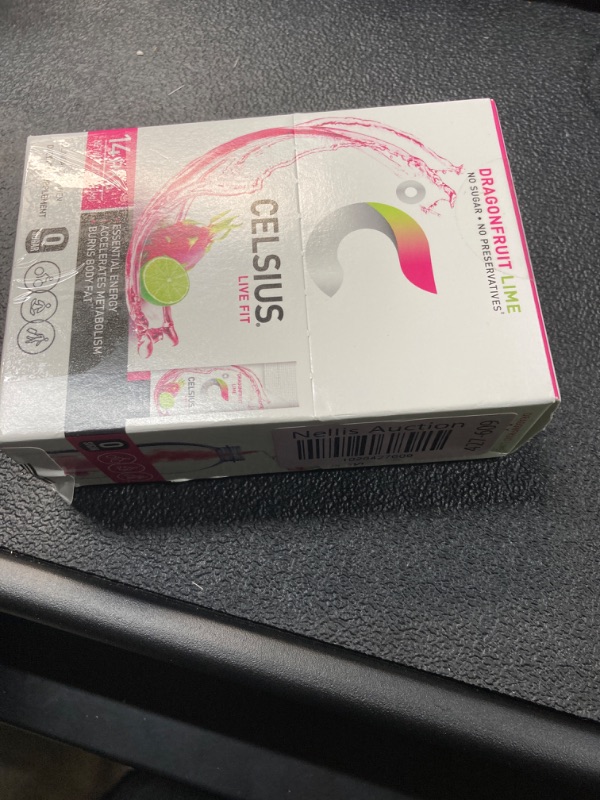 Photo 3 of CELSIUS Dragonfruit Lime On-the-Go Powder Stick Packs, Zero Sugar (14 Sticks per Pack)