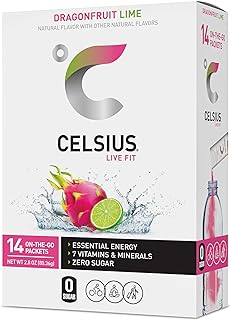 Photo 1 of CELSIUS Dragonfruit Lime On-the-Go Powder Stick Packs, Zero Sugar (14 Sticks per Pack)