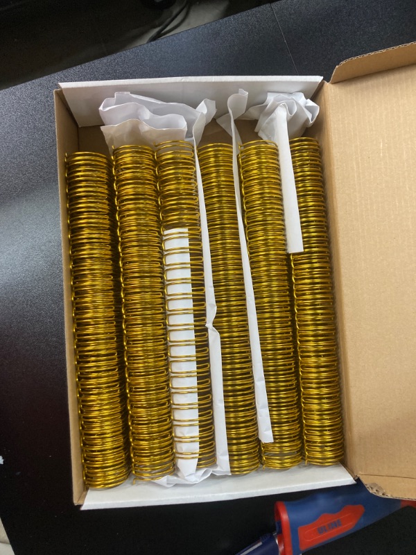 Photo 2 of Full Box ReadStar Gold A4 3:1/2:1 Pitch 6.4-38.1mm Iron OY Coil Double Loop Wire Binding Comb Rings - (Color: 12.7mm(2-1)100PCS)