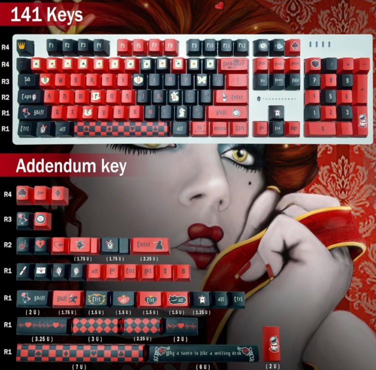 Photo 1 of IJKT Poker Keycaps, Keyboard Keycaps ,PBT Cherry Profile for Cherry Mx Gateron Kailh Switches Mechanical Keyboard Standard ANSI/ISO Layout