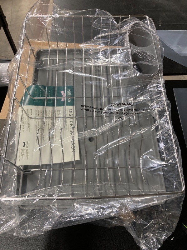 Photo 1 of (( GRAY ))Dish Drying Rack Tableware Long Drainer Large Capacity Drainboard Dish Rack for Holder Rack Dish Racks