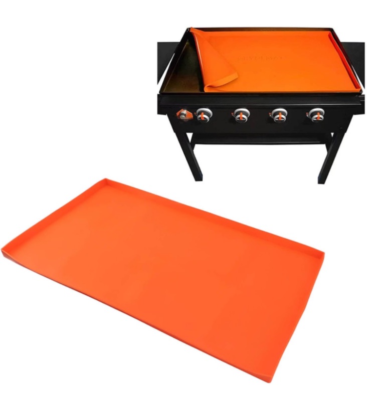 Photo 1 of Silicone Griddle Mat, Silicone Protective Mat Cover Grill Cover for Blackstone Griddle Top,Silicone Griddle Mat Cover Griddle Mat for Blackstone Grill (36 inches-orange)