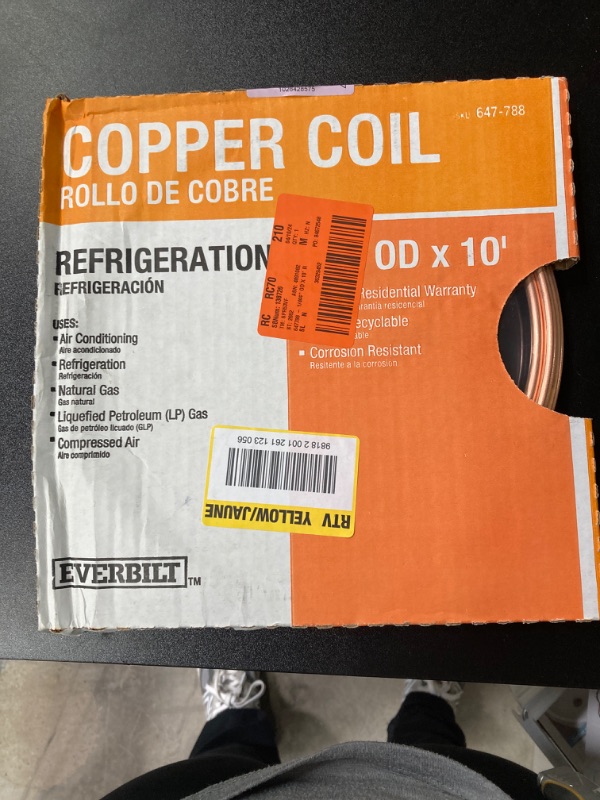 Photo 2 of 1/4 in. O.D. x 10 ft. Copper Soft Type Refrigeration Coil