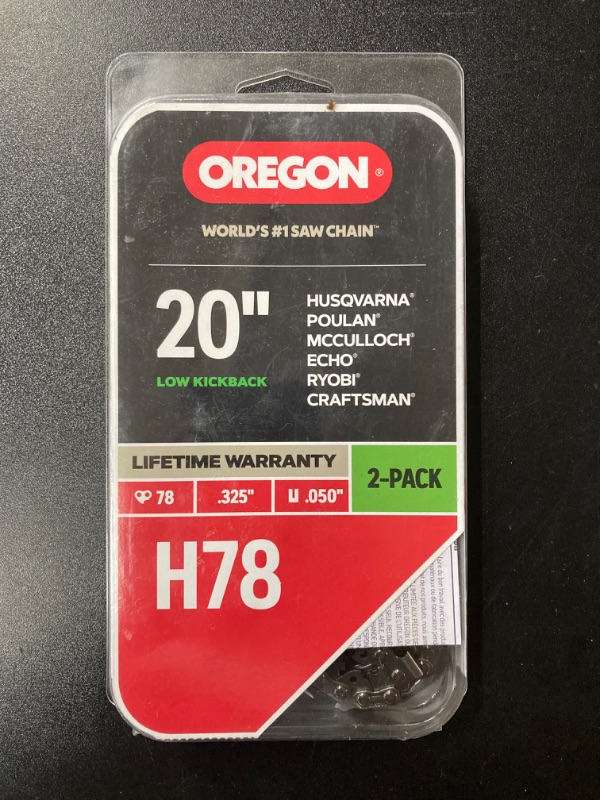 Photo 2 of H78 2-Pack Chainsaw Chain for 20in. Bar Fits Echo, Husqvarna, John Deere, Poulan, Jonsered, Craftsman, Makita and others