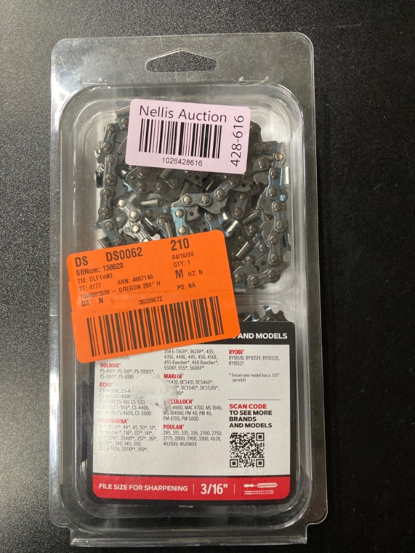 Photo 3 of H78 2-Pack Chainsaw Chain for 20in. Bar Fits Echo, Husqvarna, John Deere, Poulan, Jonsered, Craftsman, Makita and others