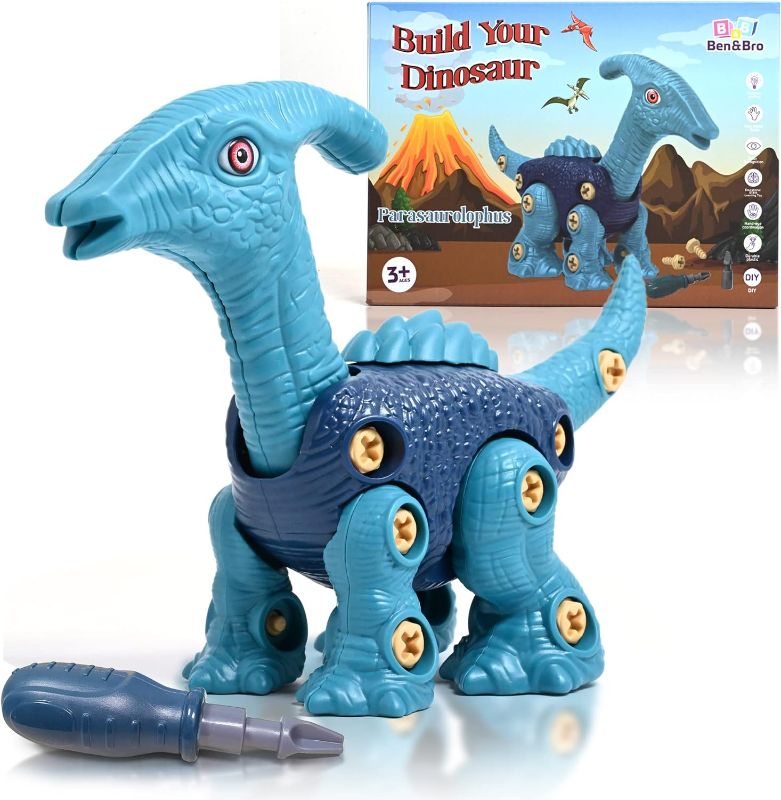 Photo 1 of Ben and Bro Dinosaur Toys for Kids 3-5 6 7 8 Years Old, Take Apart Dinosaur Toys for Boys and Girls, STEM Construction Dinosaur Building Kit for Kids, Great Gift Idea, Single Pack (Parasaurolophus)