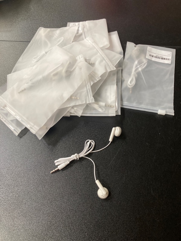 Photo 2 of BUNDLEb ITEMS (15 PACK) Wired Headphones, in-Ear Earphones (Full White)