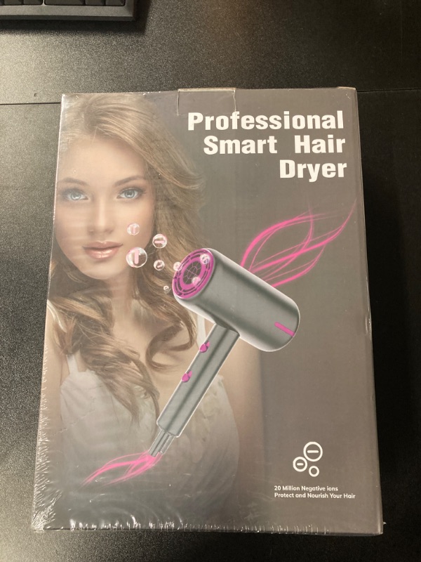 Photo 2 of 1875 Watt Hair Blow Dryer with Comb Diffuser& Concentrator, Negative Ionic Lightweight Portable Hairdryer for Travel, Professional Fast Drying Salon Blow Dryer for Curly Hair- Grey Small-Grey ((( NEVER OPENED FACTORY SEALED)))