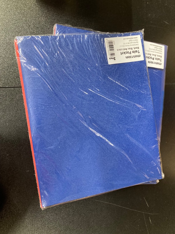 Photo 1 of Mintra Poly Pocket Folders 3pk - Heavy Duty (Black/Blue/Red)(2 Pack)