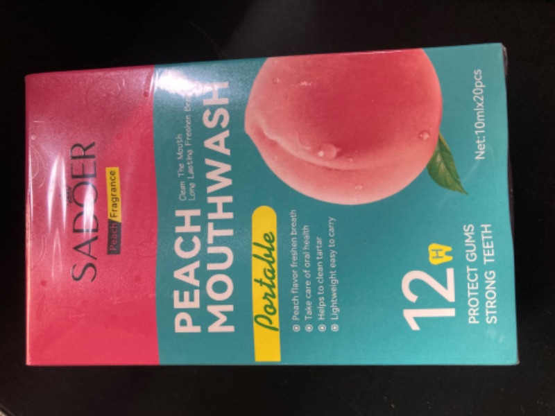 Photo 1 of Mouthwash,Peach Mini Mouthwash for Fresh Breath,for After Meals, Hotels Portable Travel Mouthwash - 20 Pack